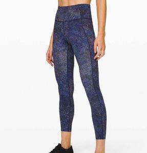 Lululemon Fast and Free Tight II 25" *NuluxPolar Lights Blue Multi size 6